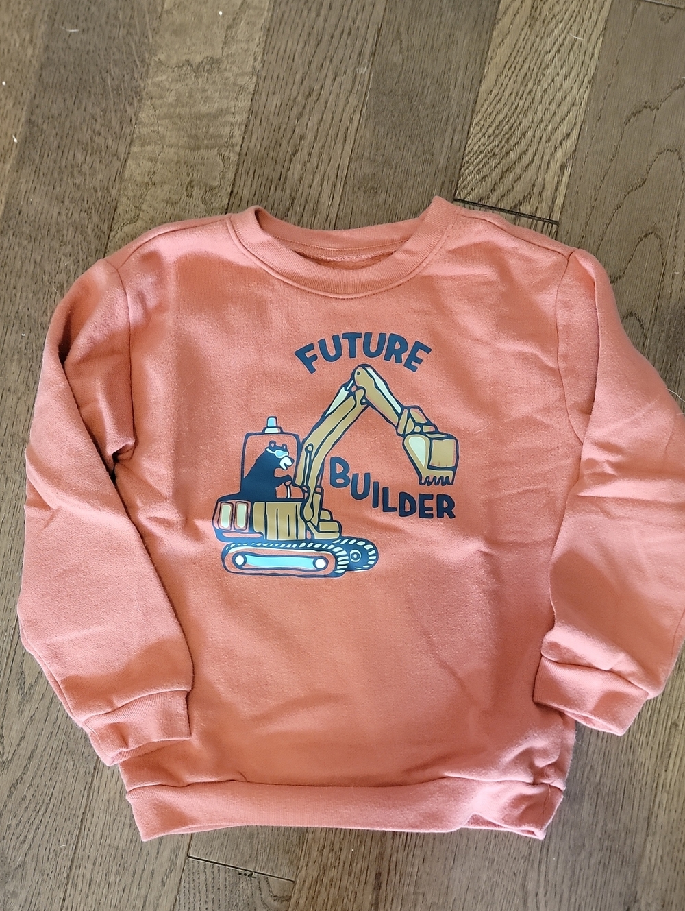 Garanimals Orange 'Future Builder' Sweatshirt with Excavator Graphic